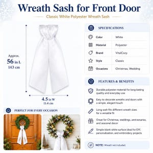 Personalized Christmas Tree Wreath Sash - Embroidered Christmas Monogram Sash - Holiday Front Door Decor image 12