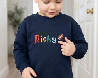 Sweatshirt met naam peuter - aangepaste geborduurde trui babynaam - monogram cadeaus peuter meisje, eerste verjaardagscadeau voor babyjongen