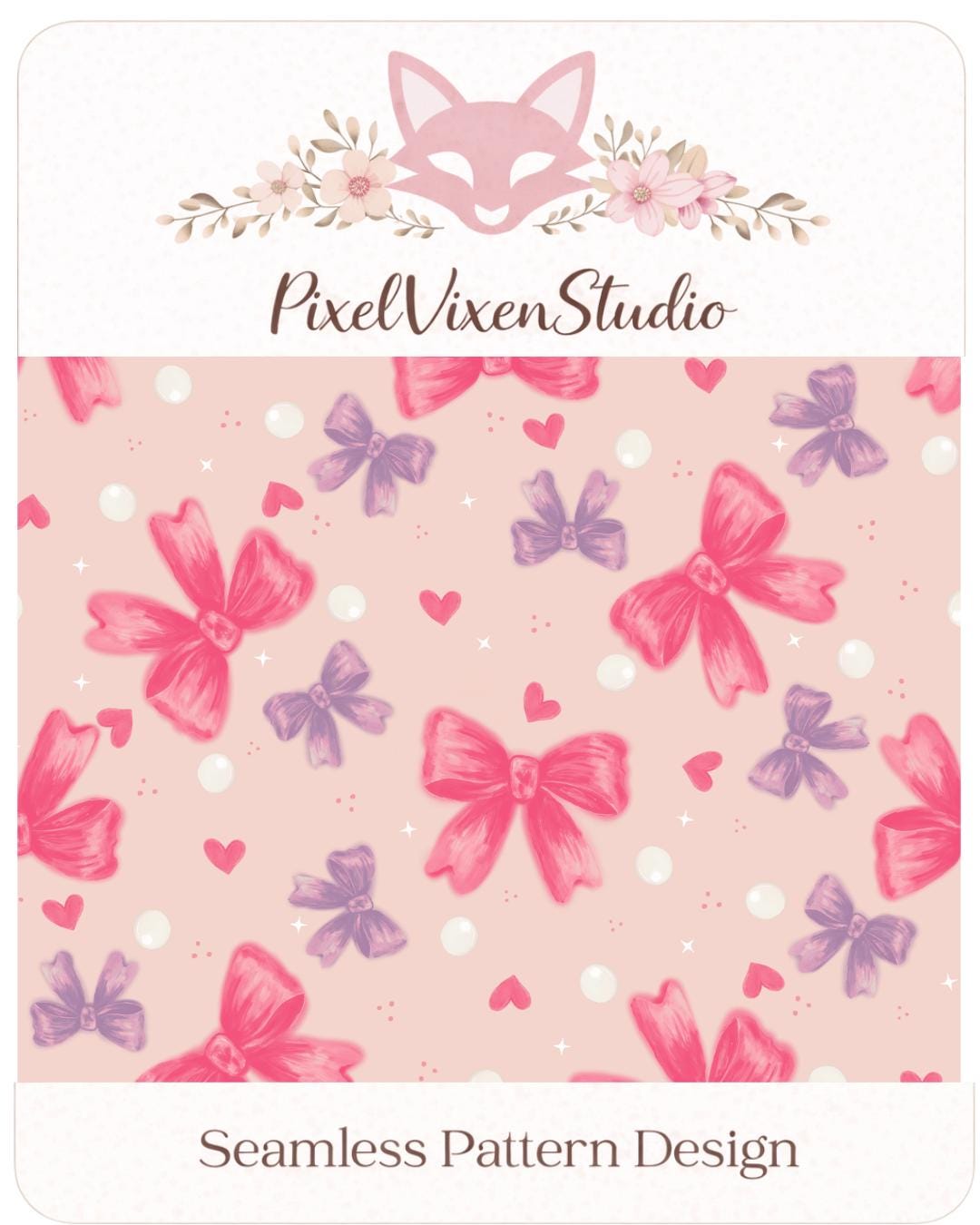 Pink Bow Seamless Pattern | Coquette Bows Digital Paper | Girly Ribbon ...
