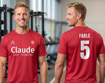 Claude Fable 5 AI Football Jersey | Performance Tech Shirt for Developers, Prompt Engineers