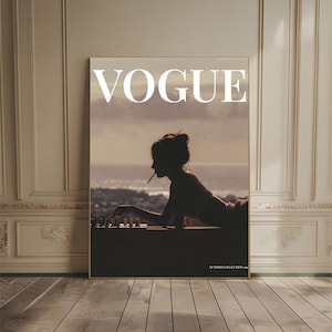 Oud geld tijdschriftomslag poster zomer leven tijdschriftomslag poster jaren 1990 minimalistische muur kunst aan het zwembad mode tijdschriftdecor