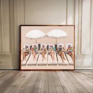 Summer Magazine Poster Retro Beach Print Slim Aarons Style Fashion Wall Art Vintage Glamour Decor Old Money Style Summer Coastal Poster