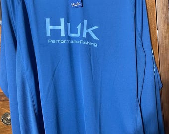 Huk Performance Fishing Long Sleeve Tee  Blue XL