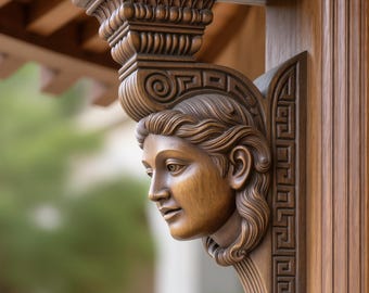 Ménsula de madera inspirada en la arquitectura clásica