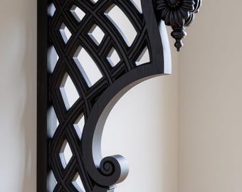 Ménsula decorativa tradicional de madera maciza