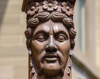 Ménsula de madera inspirada en la arquitectura clásica