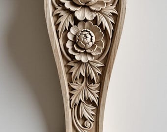 Ménsula étnica india de madera tallada a mano para interiores de estilo antiguo, vintage y real.