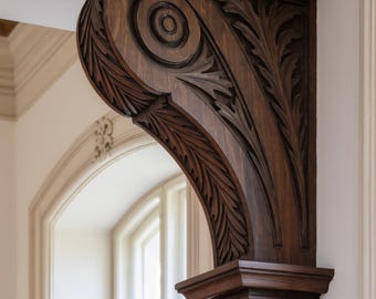 Ménsula decorativa tradicional de madera maciza