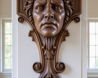 Soporte de esquina de madera tallada de estilo tradicional