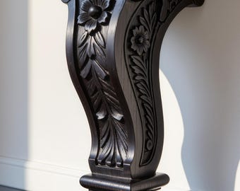 Ménsula de madera maciza tallada a mano para estante de pared, marquesina y decoración tradicional del hogar.