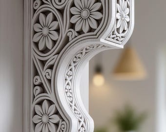 Soporte de ménsula de madera de estilo antiguo hecho a mano para interiores arquitectónicos vintage