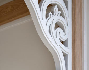 Ménsula de madera hecha a mano de tamaño personalizado con acabado blanco