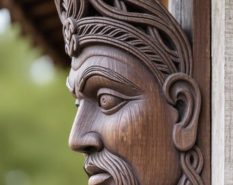 Ménsula de madera inspirada en la arquitectura clásica