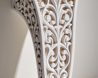 Ménsula decorativa tradicional de madera maciza