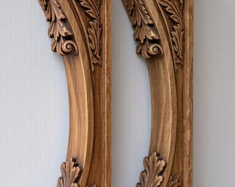 Ménsula de madera tallada a mano, decoración rústica para el hogar