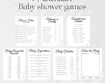 Afdrukbare activiteiten babyshower: leuke spelletjes, quizzen, waar of niet waar, spelletjes moeder en vader, creatief tekenen voor gasten van alle leeftijden