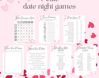 Afdrukbare date-night-spellen – spellenbundel voor stellen, pdf direct download, romantische en leuke spellen voor twee