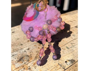 Handgemaakte roze prinsessentas met pompon