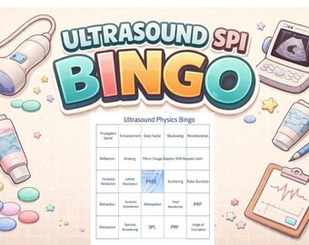 Ultrasound Physics Interactive Bingo | ARDMS SPI Review | Printable File