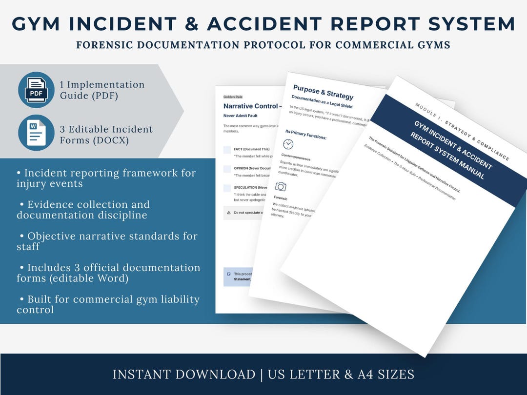 Gym Problem Statement Gym Accident Documentation System | Incident Reporting Manual With ...