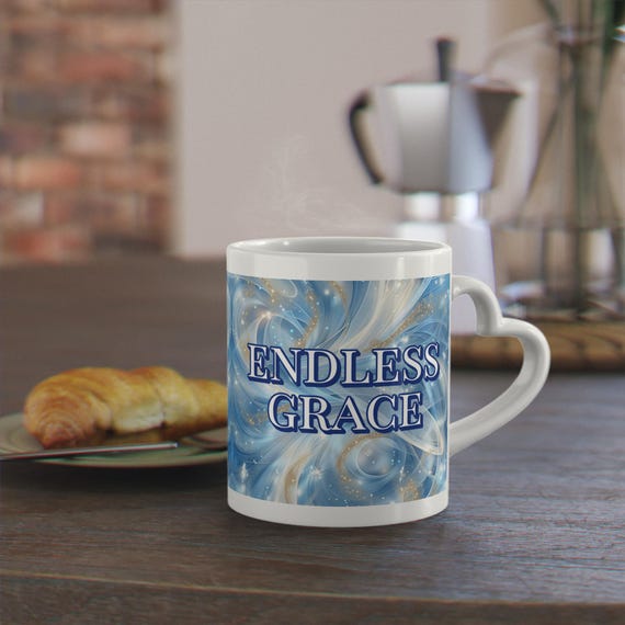 Heart Handle Christian Mug: Inspirational Coffee Cup - Living Water