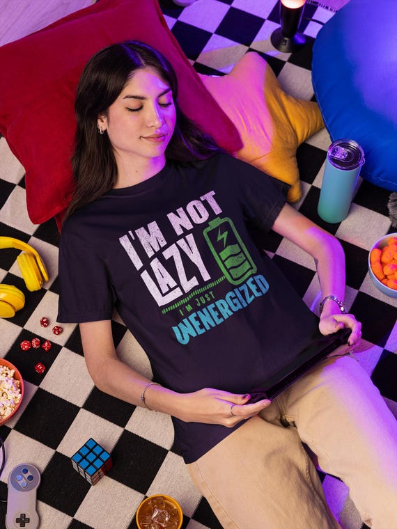 Funny Low Battery Comfort Colors Shirt: Sarcastic Unenergized Tee