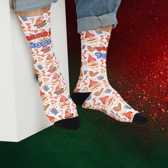 Cozy Toes Merry Nose Christmas Socks: Funny Holiday Print