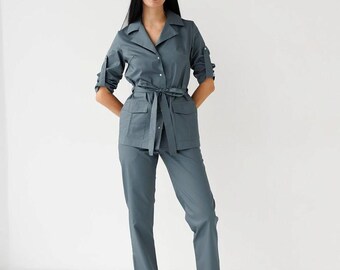 Women's Scrub Set Jade Blue | Medical Uniform for Women | Stylish Nursing Scrubs | Comfortable Doctor Scrub Suit | Premium Quality