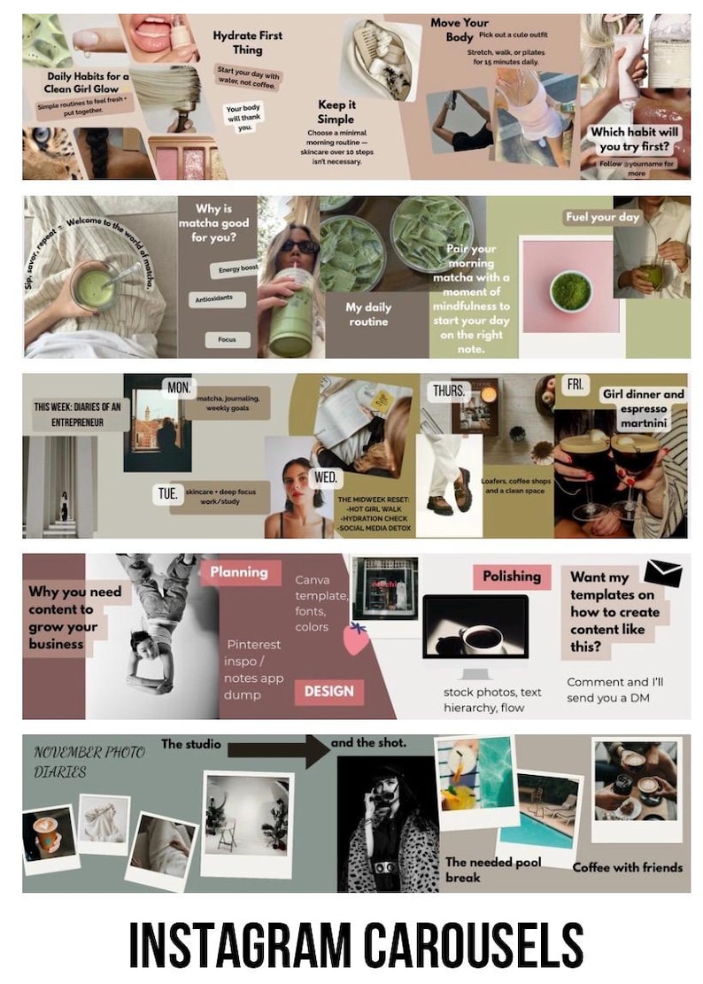 Instagram Carousel Templates • Seamless Canva Carousels • Social Media ...