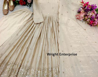 Heavy Bridal Suit Ethnic Party Salwar Kameez Pakistani Ethnic Dress Indian 3Piece