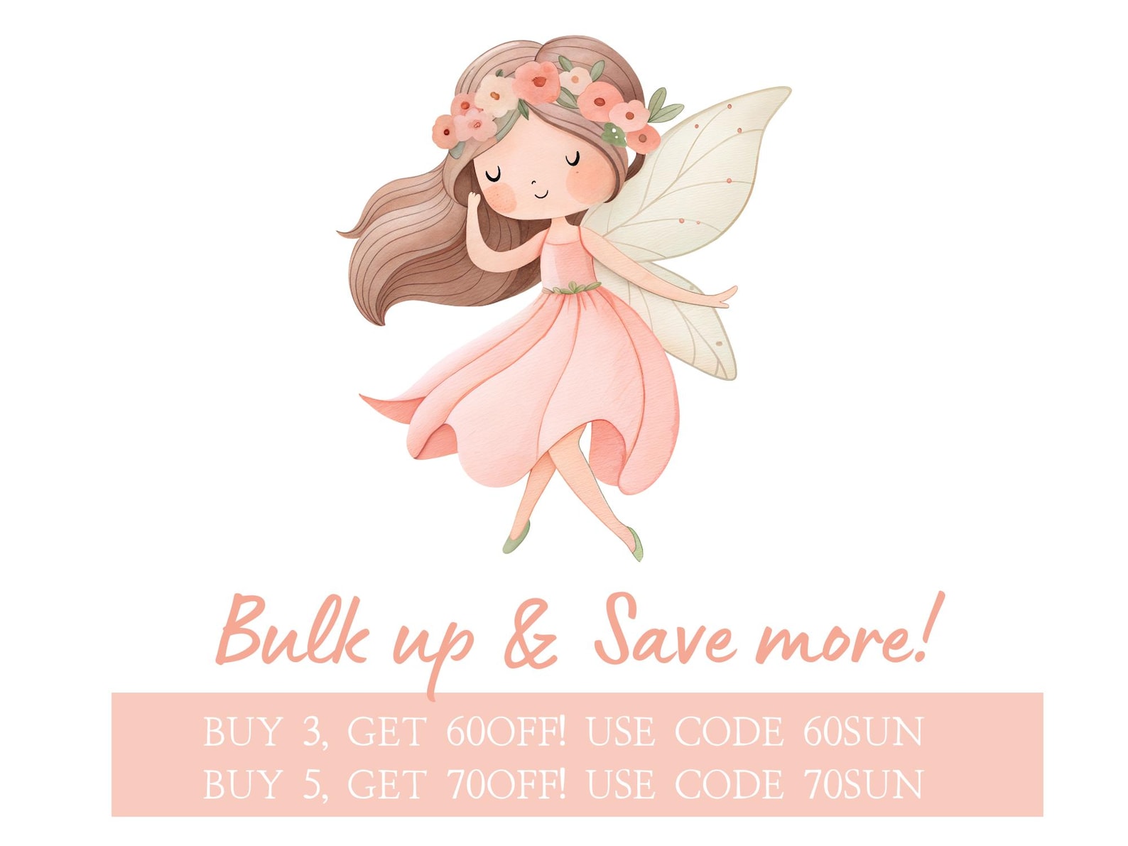 Enchanted Fairy Clipart Bundle: Watercolor Pink Fairy Garden PNG Set ...