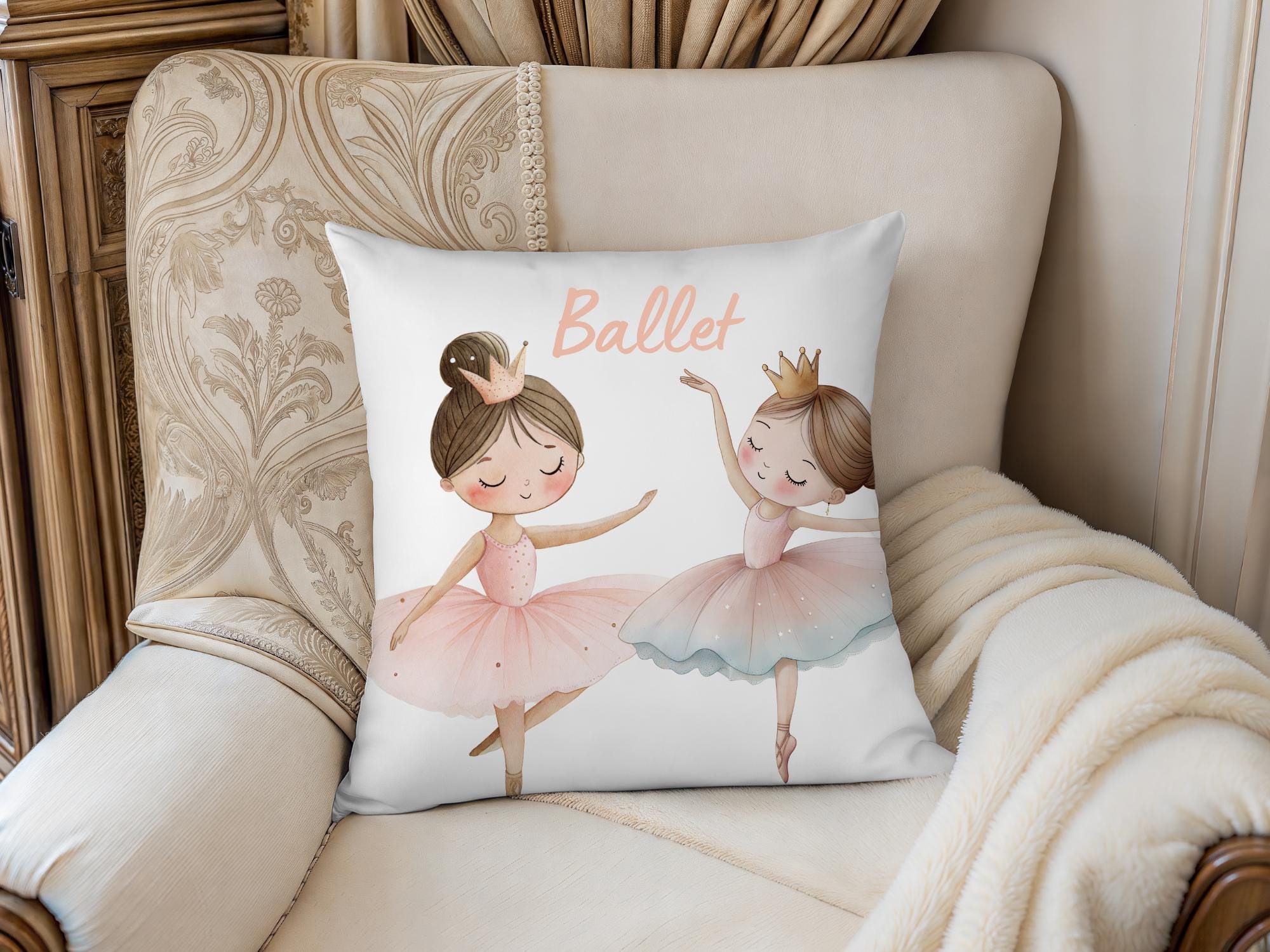 Watercolor Ballerina Clipart Set: Pink Ballet Dancers PNG Illustrations ...