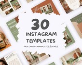 30 Instagram Canva Templates – Pack minimaliste et professionnel pour entrepreneurs et PME | Feed esthétique & cohérent