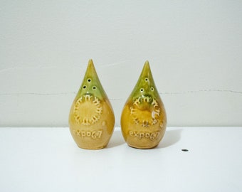 VINTAGE MONTREAL EXPO 67 Salt and Pepper Shaker - Ceramics