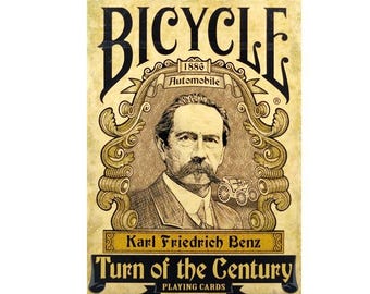 Baraja de cartas Bicycle de principios de siglo - Baraja de póker de coches antiguos, cartas de casino antiguas, baraja de magia cardistry, regalo de coleccionista