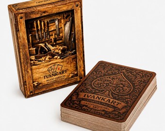 Speelkaarten, een op maat gemaakt pokerdeck, een verzamelbaar kaartcadeau voor timmerman, bouwer, architect en kaartverzamelaar.