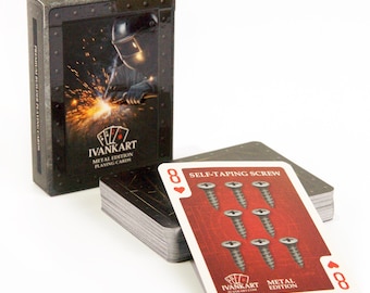 Speelkaarten voor mannen, pokerdeck, cadeau voor kaartverzamelaars, goochelaars, pokerspelers, bouwvakkers of ingenieurs.