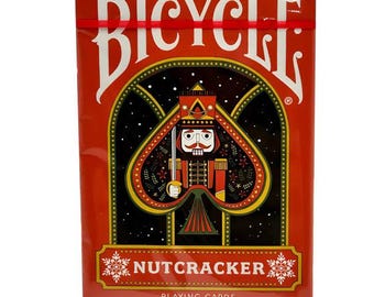 Baraja de cartas Bicycle Cascanueces Rojo – Baraja de póker navideña, cartas de casino para las fiestas, baraja de magia para cardistry, regalo para coleccionistas