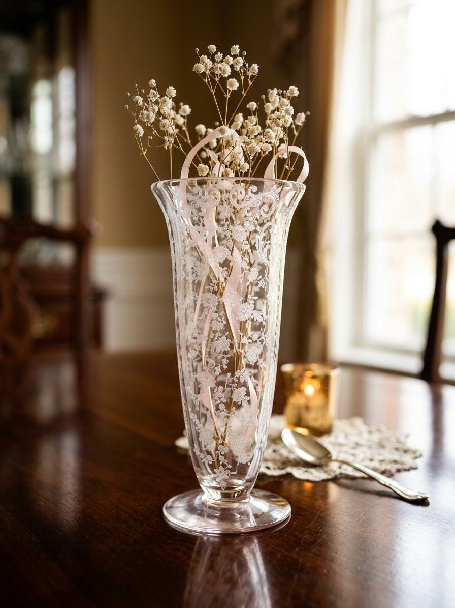 1940s Cut Glass Vase - Etsy