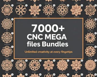 7000+ CNC Mega Files Bundle für Fräsmaschinen, Holzschnitzerei, 3D-Reliefdesign CNC-Fräser Mehrere Kategorien, CNC-Fräserdateien, Cnc-Dateien