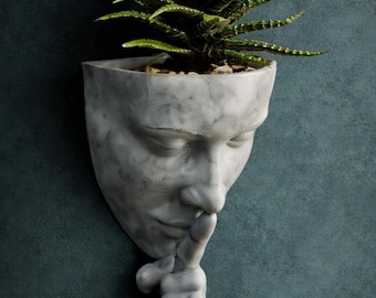 Woman Face Wall Planter STL | Artistic Female Head Vase (Digital Download)