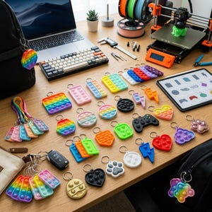 Bubble Wrap Key Tag Fidget Toy STL 3D Printable Keychain Files  Sensory Pop It Keyring  Easy Print Fidget Toy  Instant Digital Download
