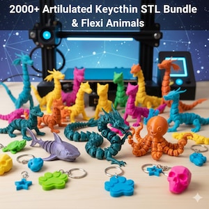 Plus de 2000 lots de porte-clés articulés STL : animaux flexibles, jouets, fichiers d'impression 3D (téléchargement numérique)