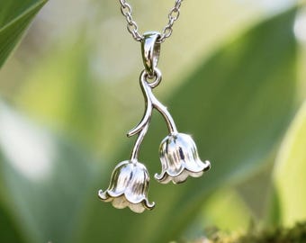 Lily of the Valley Necklace, Floral Pendant