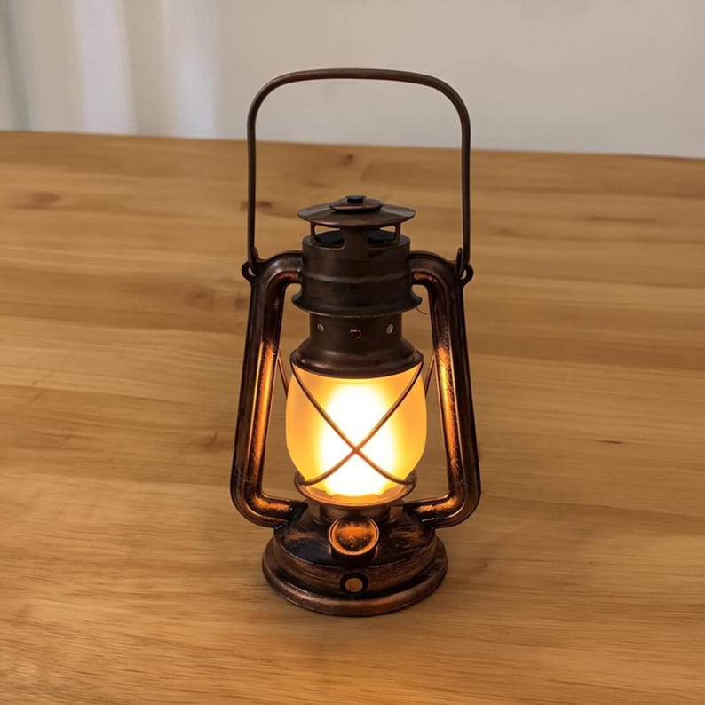 Lámpara eléctrica rústica regulable: luz retro para camping, decoración vintage colgante, homologada por UL.