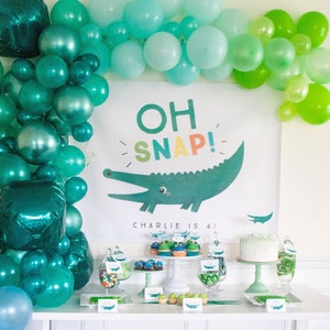 Oh Snap Reptile Alligator Crocodile Jungle Party Backdrop Birthday Party INSTANT DOWNLOAD Printable DIY download