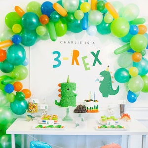 3-Rex Three Rex Dinosaur Party Backdrop Birthday Party INSTANT DOWNLOAD Printable DIY download