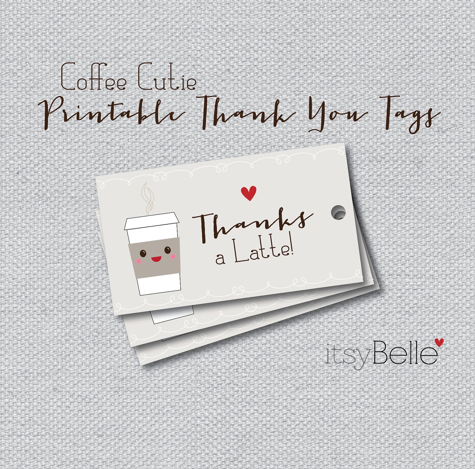 Printable Coffee Thank You Tags Coffee Cutie Collection - Etsy