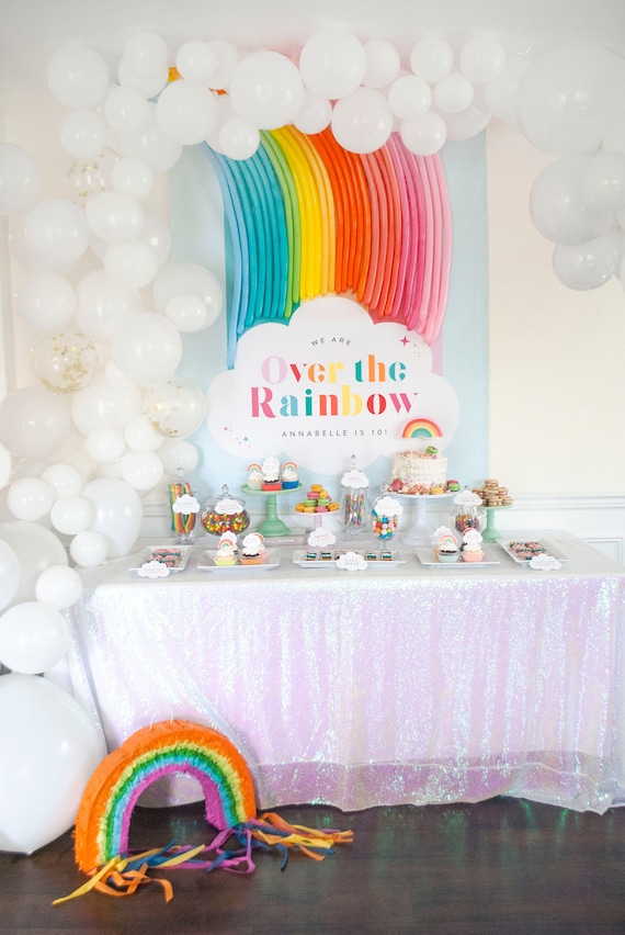 Over the Rainbow Party Printable BACKDROP - INSTANT DOWNLOAD by Itsy ...