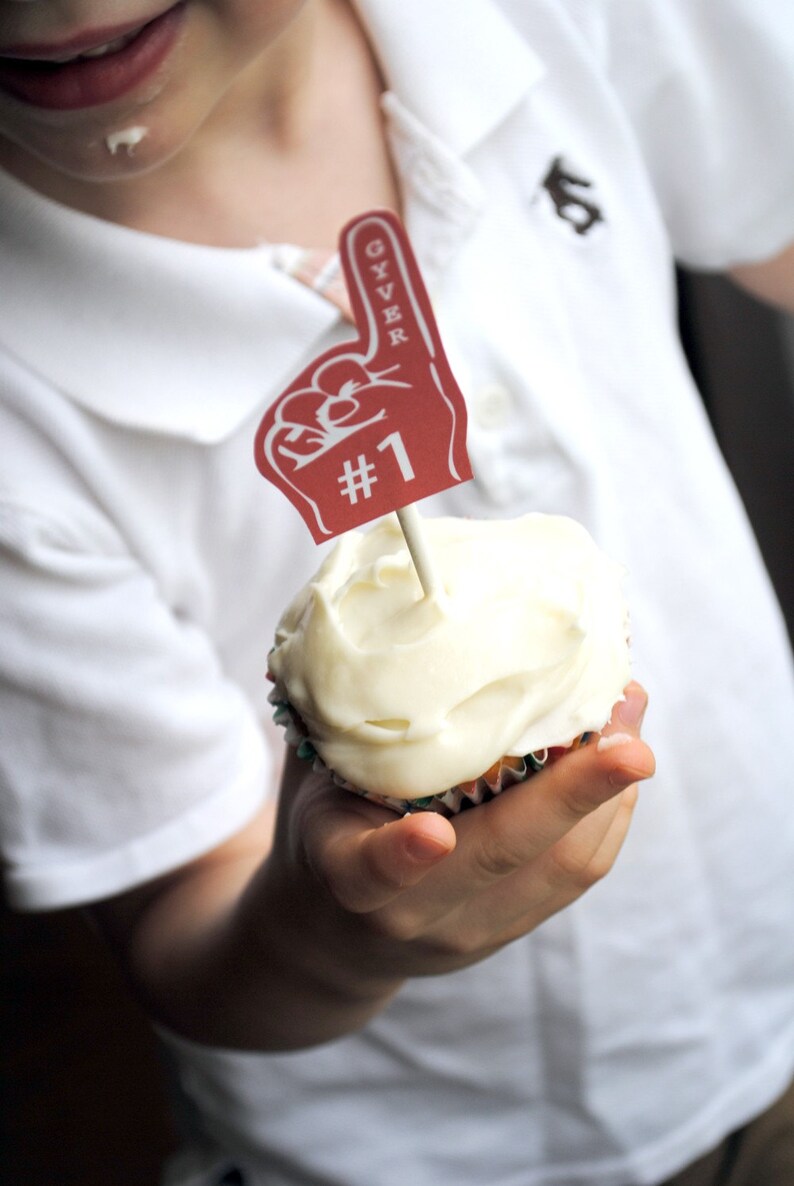 No. 1 Sports Fan Collection  blue or red PRINTABLE PARTY image 2